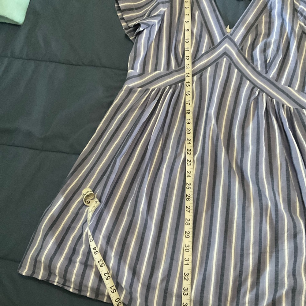 Blue and white striped dress, short preppy, cute